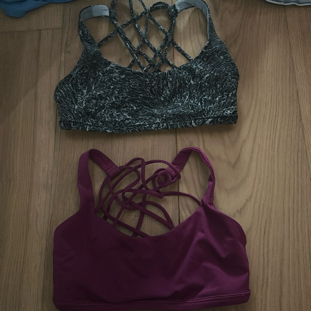 LULULEMON FREE TO BE BRAS SIZE 2 AND 4